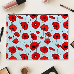 Poppies Flowers Red Seamless Pattern Cosmetic Bag (xl)