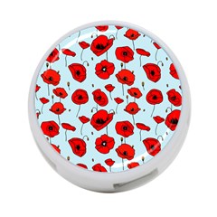 Poppies Flowers Red Seamless Pattern 4-port Usb Hub (two Sides) by Maspions