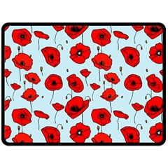 Poppies Flowers Red Seamless Pattern Fleece Blanket (large)