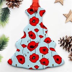 Poppies Flowers Red Seamless Pattern Ornament (christmas Tree) 