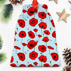 Poppies Flowers Red Seamless Pattern Bell Ornament (two Sides)