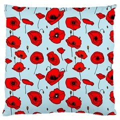 Poppies Flowers Red Seamless Pattern Large Cushion Case (two Sides) by Maspions