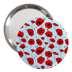 Poppies Flowers Red Seamless Pattern 3  Handbag Mirrors