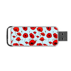 Poppies Flowers Red Seamless Pattern Portable Usb Flash (one Side)