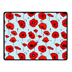 Poppies Flowers Red Seamless Pattern Two Sides Fleece Blanket (small)