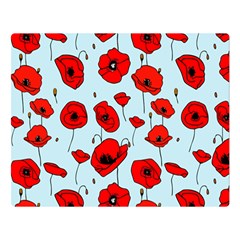 Poppies Flowers Red Seamless Pattern Two Sides Premium Plush Fleece Blanket (large)