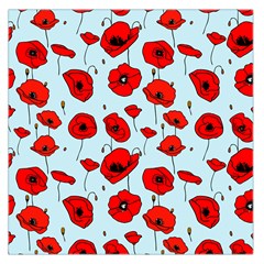 Poppies Flowers Red Seamless Pattern Square Satin Scarf (36  X 36 )