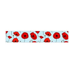 Poppies Flowers Red Seamless Pattern Premium Plush Fleece Scarf (mini)