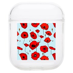 Poppies Flowers Red Seamless Pattern Soft Tpu Airpods 1/2 Case