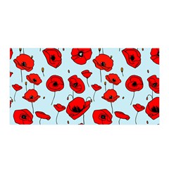 Poppies Flowers Red Seamless Pattern Satin Wrap 35  X 70 