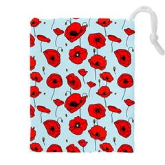 Poppies Flowers Red Seamless Pattern Drawstring Pouch (4xl)