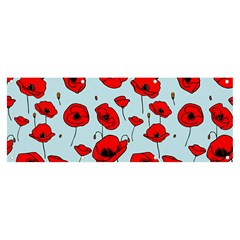 Poppies Flowers Red Seamless Pattern Banner And Sign 8  X 3 