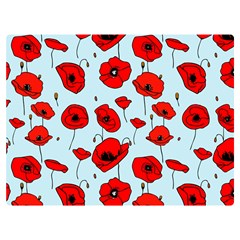 Poppies Flowers Red Seamless Pattern Premium Plush Fleece Blanket (extra Small)