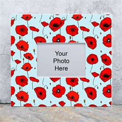 Poppies Flowers Red Seamless Pattern White Wall Photo Frame 5  X 7  by Maspions