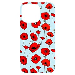 Poppies Flowers Red Seamless Pattern Iphone 14 Pro Max Black Uv Print Case