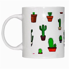 Cactus Plants Background Pattern Seamless White Mug