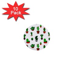 Cactus Plants Background Pattern Seamless 1  Mini Buttons (10 Pack) 