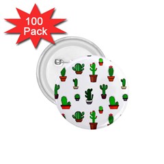 Cactus Plants Background Pattern Seamless 1 75  Buttons (100 Pack) 