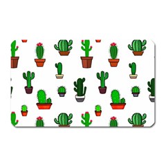 Cactus Plants Background Pattern Seamless Magnet (rectangular)