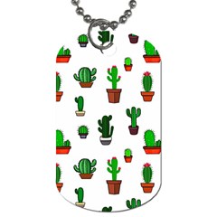 Cactus Plants Background Pattern Seamless Dog Tag (two Sides)