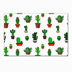 Cactus Plants Background Pattern Seamless Postcard 4 x 6  (pkg Of 10)