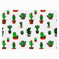 Cactus Plants Background Pattern Seamless Large Glasses Cloth