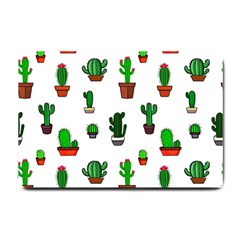 Cactus Plants Background Pattern Seamless Small Doormat