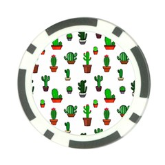 Cactus Plants Background Pattern Seamless Poker Chip Card Guard