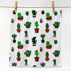 Cactus Plants Background Pattern Seamless Face Towel by Maspions