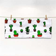 Cactus Plants Background Pattern Seamless Hand Towel