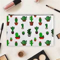 Cactus Plants Background Pattern Seamless Cosmetic Bag (large)