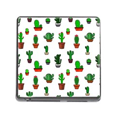 Cactus Plants Background Pattern Seamless Memory Card Reader (square 5 Slot)