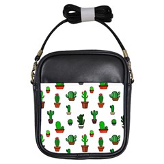 Cactus Plants Background Pattern Seamless Girls Sling Bag