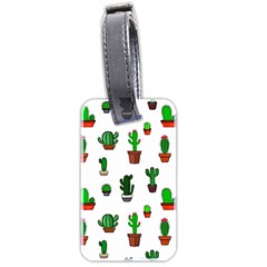 Cactus Plants Background Pattern Seamless Luggage Tag (two Sides)