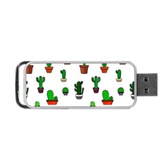 Cactus Plants Background Pattern Seamless Portable Usb Flash (two Sides)