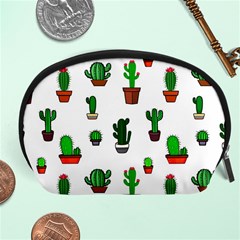 Cactus Plants Background Pattern Seamless Accessory Pouch (large)