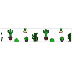 Cactus Plants Background Pattern Seamless Large Premium Plush Fleece Scarf 