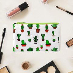 Cactus Plants Background Pattern Seamless Cosmetic Bag (xs)