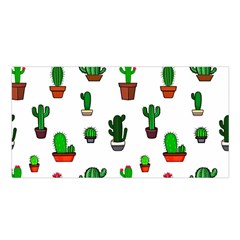 Cactus Plants Background Pattern Seamless Satin Shawl 45  X 80 