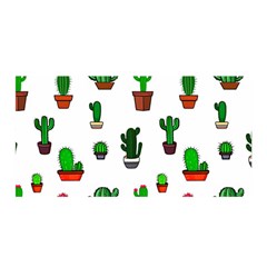 Cactus Plants Background Pattern Seamless Satin Wrap 35  X 70 