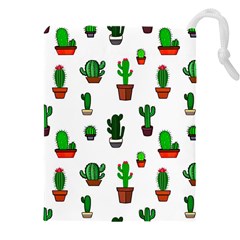 Cactus Plants Background Pattern Seamless Drawstring Pouch (4xl)