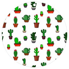 Cactus Plants Background Pattern Seamless Uv Print Acrylic Ornament Round by Maspions