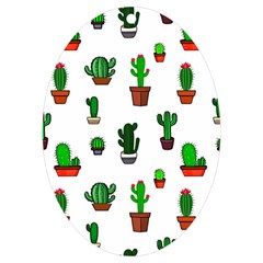 Cactus Plants Background Pattern Seamless Uv Print Acrylic Ornament Oval by Maspions