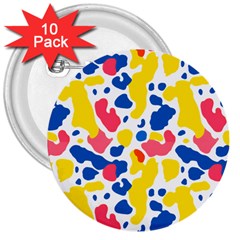 Colored Blots Painting Abstract Art Expression Creation Color Palette Paints Smears Experiments Mode 3  Buttons (10 Pack)  by Maspions