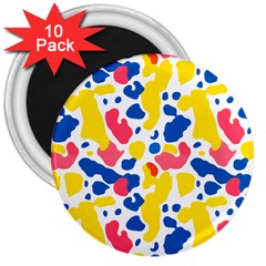 Colored Blots Painting Abstract Art Expression Creation Color Palette Paints Smears Experiments Mode 3  Magnets (10 Pack) 