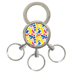 Colored Blots Painting Abstract Art Expression Creation Color Palette Paints Smears Experiments Mode 3-ring Key Chain