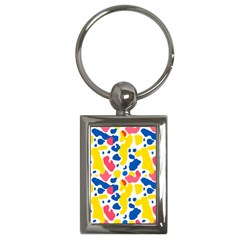 Colored Blots Painting Abstract Art Expression Creation Color Palette Paints Smears Experiments Mode Key Chain (rectangle) by Maspions