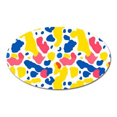 Colored Blots Painting Abstract Art Expression Creation Color Palette Paints Smears Experiments Mode Oval Magnet