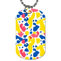 Colored Blots Painting Abstract Art Expression Creation Color Palette Paints Smears Experiments Mode Dog Tag (one Side)