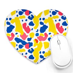 Colored Blots Painting Abstract Art Expression Creation Color Palette Paints Smears Experiments Mode Heart Mousepad